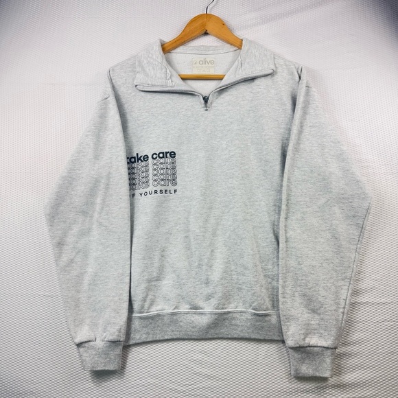 Whitney Simmons Alive 1/4 zip gray sweatshirt Size Medium - Picture 1 of 8